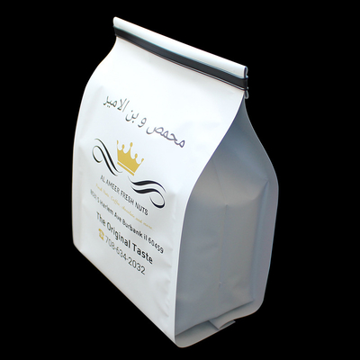 Security Custom Printed 250g 340g 500g Pla Gusset Biodegradable Side Pouch Mylar Plastic Foil Packaging Flat Bottom Coffee Bag With Valve