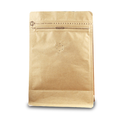 Reusable Packaging Reusable Compostable Valve Zipper Recyclable Factory Supply PE Printed Resealable Printed Back Coffee Bag Packaging Paper Kraft Paper
