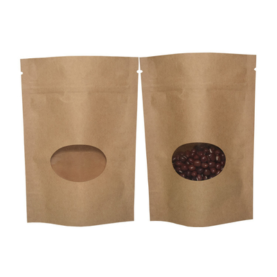 Nature Foil Food Foil Food Doypack Moisture Proof Resealable Kraft Wrapping Paper For Tea Or Coffee Bag Stand Up Kraft Paper Zipper Pouch