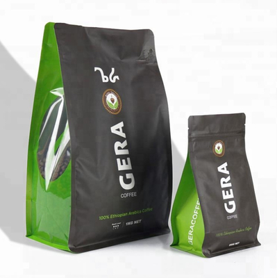 Biodegradable Good Quality Aluminum Foil Flat Bottom Gusset Plastic Eco Friendly Resealable Side Coffee Bag For Coffee Bean Packaging