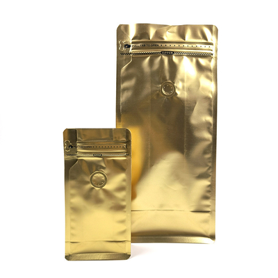 Moisture Proof Custom Design Aluminum Foil Matt Black Coffee Beans Packaging Side Gusset Bags With Vent Valve