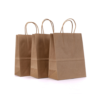Factory Custom Logo Take Away Printed Disposable Coffee Food Packaging Brown Paper Hot Sale Manufacturer Bag