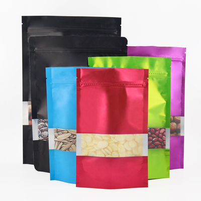 Food stand up zipper pouch lock bags with clear window quickqlick heat seal stand up resealable bags