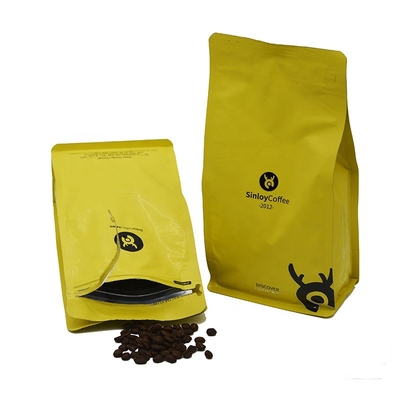 Double Finish Recyclable Custom Sealable Matte Stand Up Mylar Aluninum Foil Pouch Coffee Packaging Bags With Valve And Zipper