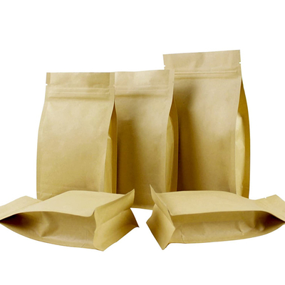 2021 Recyclable Food Grade Eight Seal 8 Side Racks Up Pouch Flat Bottom Paper Bag Coffee Packaging Pouch Packaging