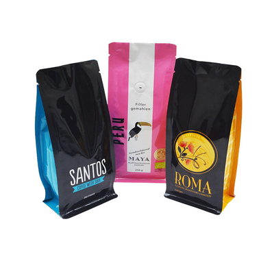 2Lb Food Aluminum Foil Coffee Packaging Side Seal Bags Black Drip Filter Side Gusset With Valve