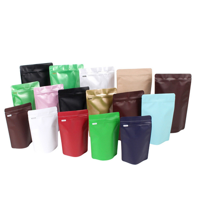 1/4 Pound Food Grade Moisture Proof Stand Up Coffee Bag One Way Exhaust Valve One-Piece 1/4 Pound Aluminum Foil Zipper Bag