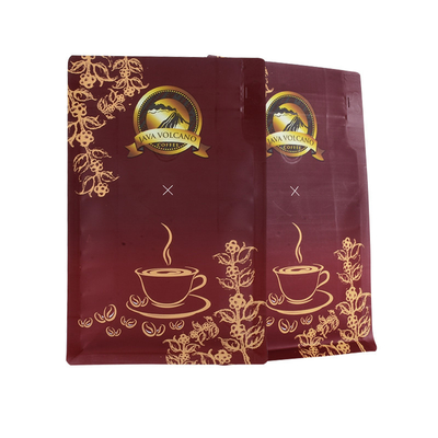 Custom Printed Moisture Proof Color Buckle Side Stand Up Self Seal Bag With Valve Zipper Flat Bottom Coffee Packaging Bag