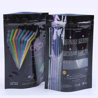Black Coffee Moisture Proof Customized Packaging Stand Up Zipper Mylar Pouch Resealable Bag With Valve